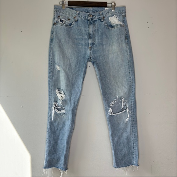Rag & Bone Marilyn Distressed Raw Hem Straight Leg Jean Union Pool Wash Size 29 - Picture 12 of 12